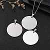 Tarnish Resistant DIY Materials 201 Stainless Steel Flat Round Hand Stamping Blank Tag Pendants STAS-O044-125-7