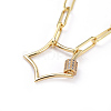 Brass Paperclip Chain Necklaces NJEW-JN02739-01-2