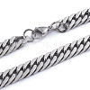 Non-Tarnish Men's 304 Stainless Steel Diamond Cut Cuban Link Chain Necklaces NJEW-L173-002A-P-1