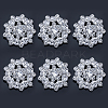 CHGCRAFT 6Pcs 1-Hole Alloy Rhinestone Shank Buttons BUTT-CA0001-16A-2