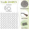 2000Pcs 304 Stainless Steel Open Jump Rings STAS-TA0003-05-4