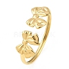 304 Stainless Steel Bowknot Cuff Bangles for Women BJEW-A154-03G-2