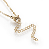 Brass Initial Pendant Necklaces NJEW-I230-24G-I-2