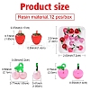12Pcs 3 Colors Transparent Resin & Acrylic 3D Fruit Pendants FIND-YW0006-01-3