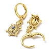 Real 18K Gold Plated Brass Dangle Leverback Earrings EJEW-A033-25G-02-2