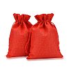 Polyester Imitation Burlap Packing Pouches Drawstring Bags ABAG-R004-18x13cm-01-1