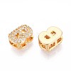 Brass Micro Pave Clear Cubic Zirconia Beads KK-T071-17G-B-2
