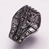 Brass Micro Pave Cubic Zirconia Beads ZIRC-G099-18B-1