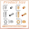8 Sets 2 Colors Stainless Steel Cord Ends STAS-AR0002-62-2