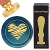 Brass Wax Seal Stamps with Wood Handle AJEW-WH0412-0336-1