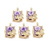 Brass Enamel Pendants KK-SZC0009-12G-02-1