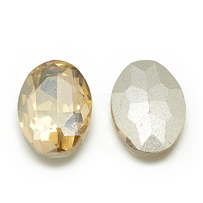 Pointed Back Glass Rhinestone Cabochons RGLA-T080-8x10mm-06-1