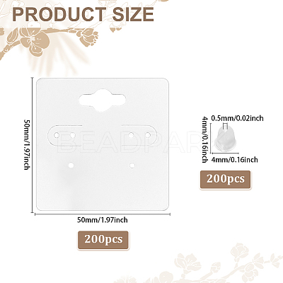 200Pcs Square Paper Earring Display Cards CDIS-ME0001-01A-1
