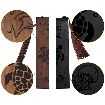1 set Wood Bookmarks Set AJEW-CP0001-78B-1