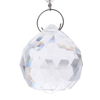 Faceted Crystal Glass Ball Chandelier Suncatchers Prisms AJEW-G025-A06-1
