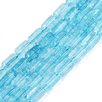Crackle Transparent Glass Beads Strands GLAA-N068-05A-04-1