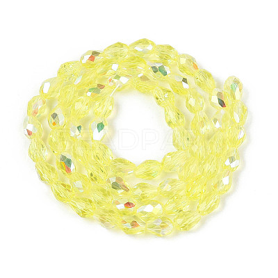 Transparent Electroplate Glass Beads Strands LS-EGLA-N023-6x8mm-A02-1