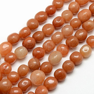 Natural Red Aventurine Nuggets Beads Strands G-L154-12-1