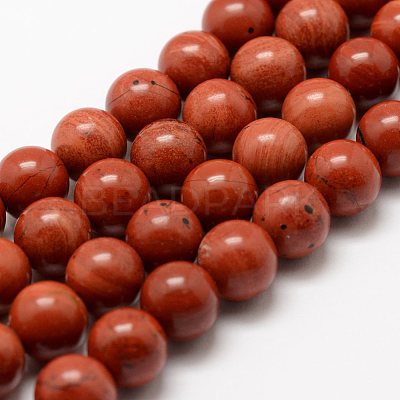 Natural Red Jasper Beads Strands G-G735-49-6mm-A--1