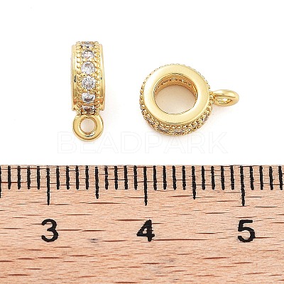Rack Plating Brass Micro Pave Cubic Zirconia Tube Bails LS-KK-Z052-01G-1