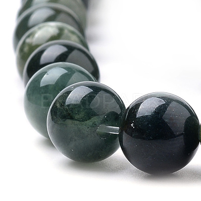 Natural Moss Agate Beads Strands G-S259-18-6mm-1