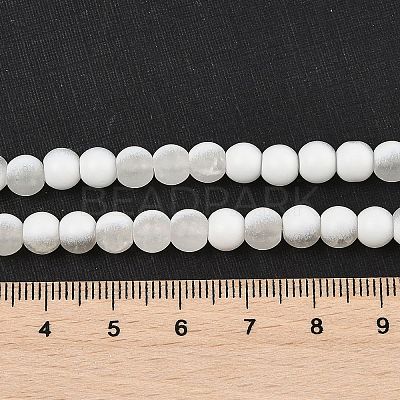 Frosted Crackle Glass Beads Strands GLAA-U001-8mm-M07-1
