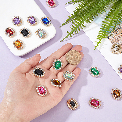 54Pcs 9 Colors Glass Rhinestone Cabochons ALRI-GA0001-02-1
