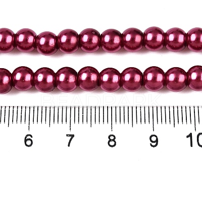 Baking Paint Pearlized Glass Pearl Round Bead Strands HY-Q003-6mm-14-1