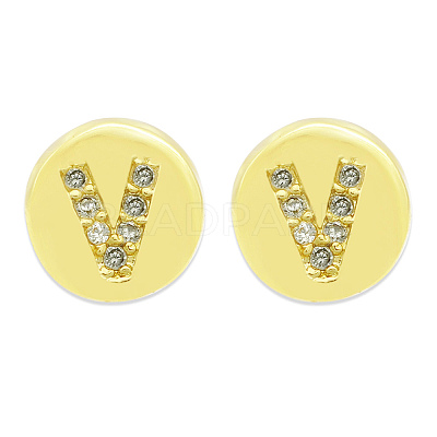 Brass Micro Pave Clear Cubic Zirconia Beads KK-T030-LA843-VX3-1