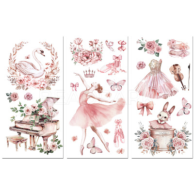 3 Sheets 3 Styles PVC Waterproof Decorative Stickers DIY-WH0404-135-1