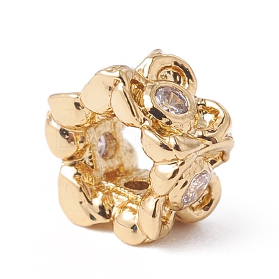 Eco-Friendly Rack Plating Brass Micro Pave Cubic Zirconia European Beads KK-F835-19A-G-1