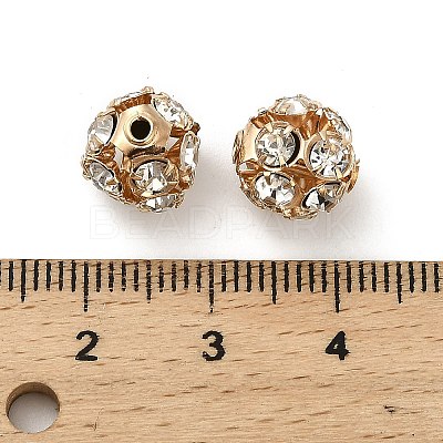 10mm Brass Crystal Rhinestone Beads KK-S519-01C-01G-1