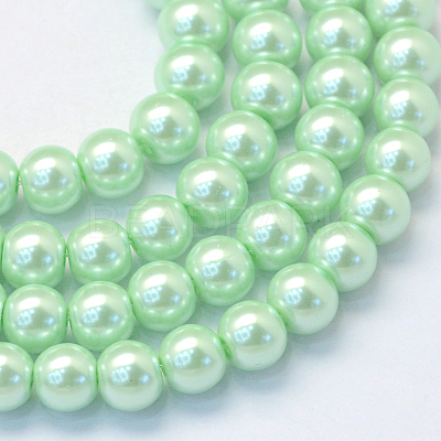 Baking Paint Pearlized Glass Pearl Round Bead Strands X-HY-Q003-6mm-04-1