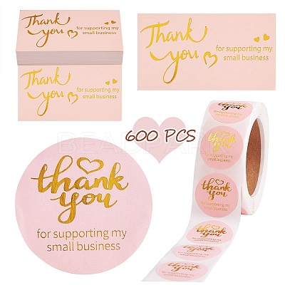 1 Roll Word Thank You Self Adhesive Paper Stickers DIY-SZ0007-82A-1