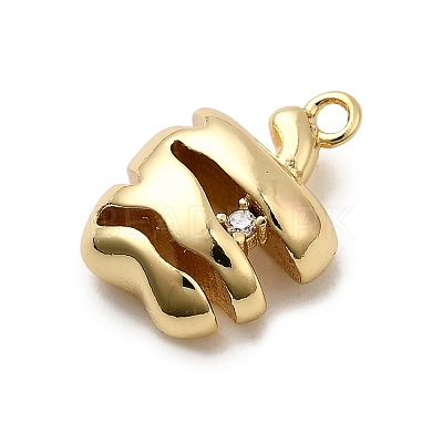 Brass Rhinestone Pendants KK-D003-02G-1