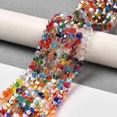 Transparent Electroplate Glass Beads Strands GLAA-F029-4mm-A29-1