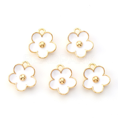 Light Gold Plated Alloy Enamel Pendants ENAM-R136-16-1
