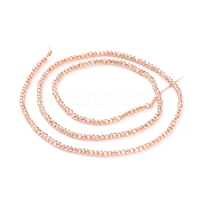 Electroplate Glass Beads Strands X-EGLA-F149-PL-02-1