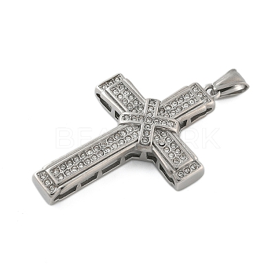 304 Stainless Steel Rhinestone Pendants STAS-G346-51P-1
