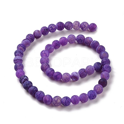 Natural Crackle Agate Beads Strands G-G055-8mm-8-1