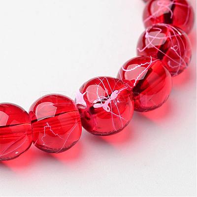 Drawbench Transparent Glass Round Beads Strands X-GLAD-Q012-8mm-15-1