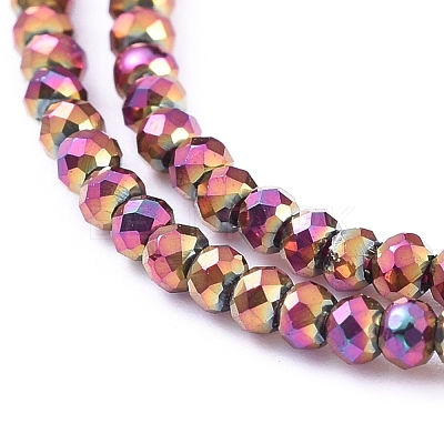 Electroplate Glass Beads Strands X-EGLA-F149-FP-03-1