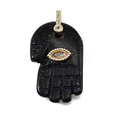 Synthetic Blue Goldstone Carved Pendants GG-CBA5963-01K-NH-1