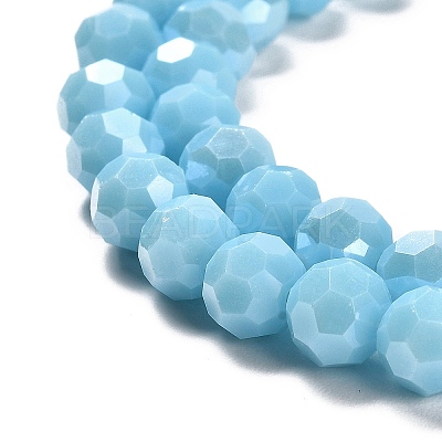 Electroplate Opaque Glass Beads Strands EGLA-A035-P8mm-A08-1
