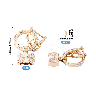 1Pc DIY Alloy Rhinestone Spring Gate Rings Keychains FIND-TA0008-54B-G-1