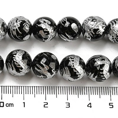 Natural Black Onyx Beads Strands G-C077-12mm-3B-1