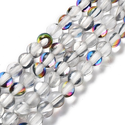 Synthetic Moonstone Beads Strands G-P528-J01-08-1