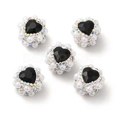 Polymer Clay Rhinestone Beads RGLA-D050-04E-1