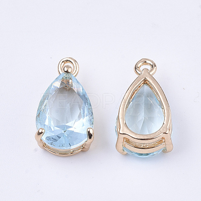 Transparent Glass Charms X-GLAA-T007-11C-1