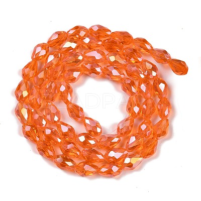 Transparent Electroplate Glass Beads Strands EGLA-N013-T10mm-B09-1
